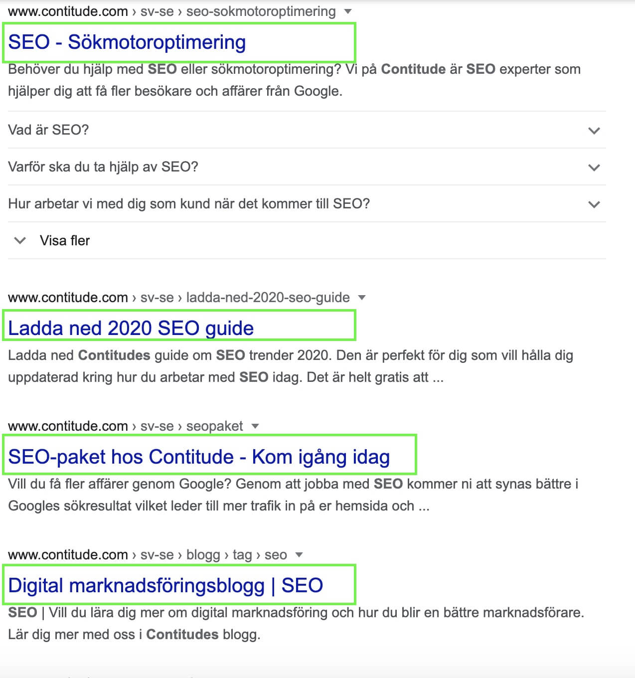 Stora SEO ordlistan